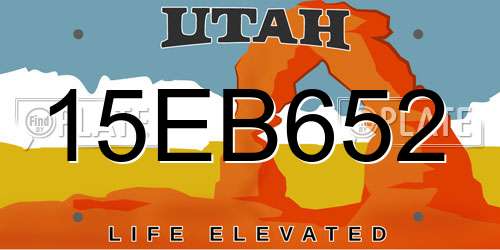 15EB652 Utah License Plate