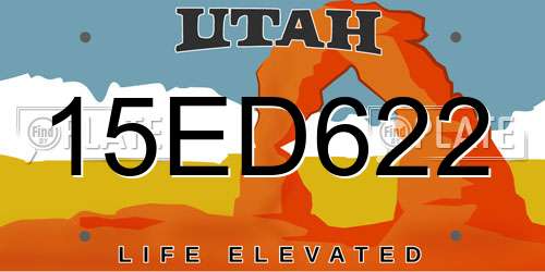 15ED622 Utah License Plate