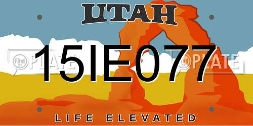 15IE077 Utah License Plate