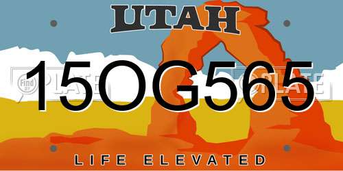 15OG565 Utah License Plate