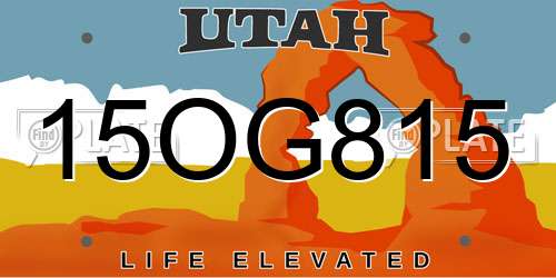 15OG815 Utah License Plate