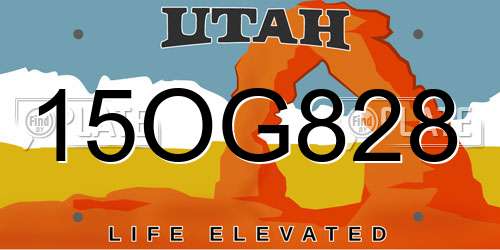 15OG828 Utah License Plate