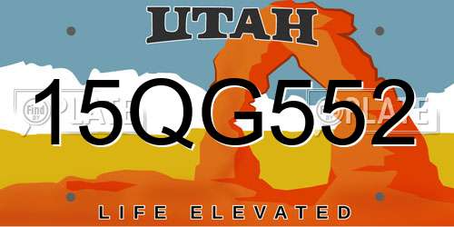 15QG552 Utah License Plate