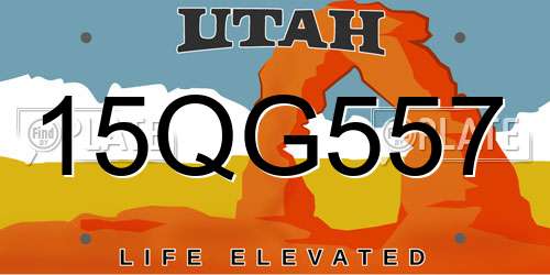 15QG557 Utah License Plate