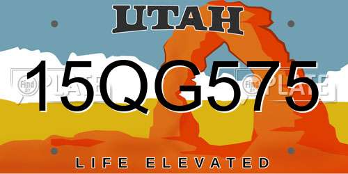 15QG575 Utah License Plate