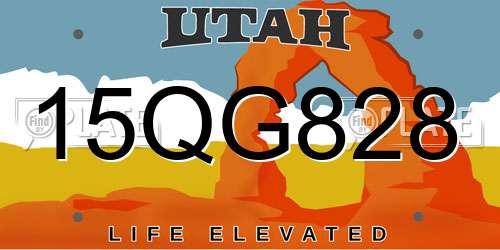 15QG828 Utah License Plate