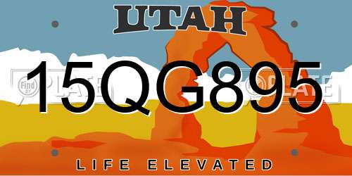 15QG895 Utah License Plate