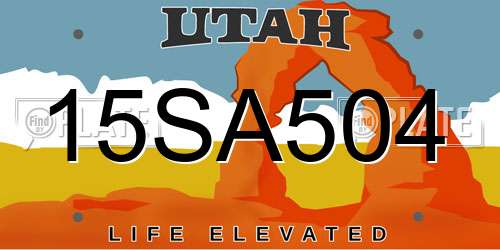 15SA504 Utah License Plate