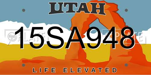 15SA948 Utah License Plate