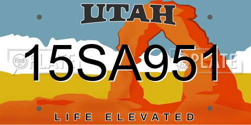 15SA951 Utah License Plate