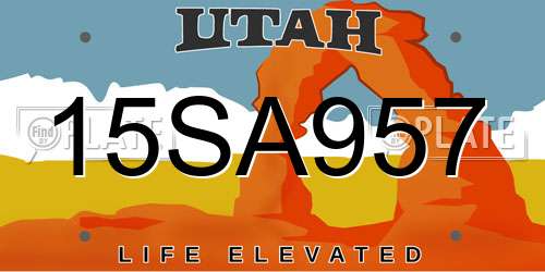 15SA957 Utah License Plate