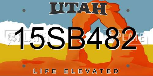15SB482 Utah License Plate
