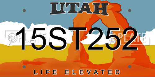 15ST252 Utah License Plate