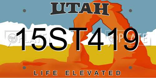 15ST419 Utah License Plate