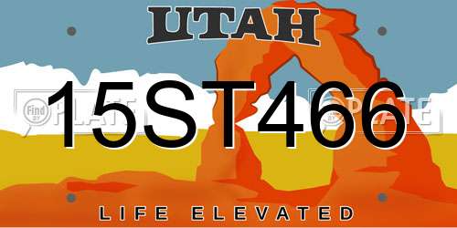 15ST466 Utah License Plate