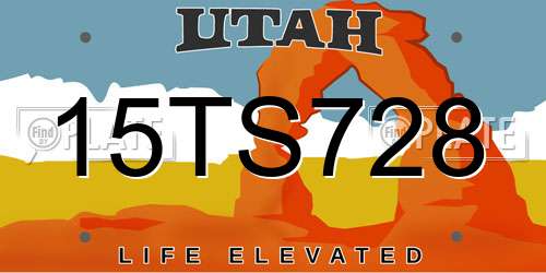 15TS728 Utah License Plate
