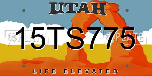 15TS775 Utah License Plate