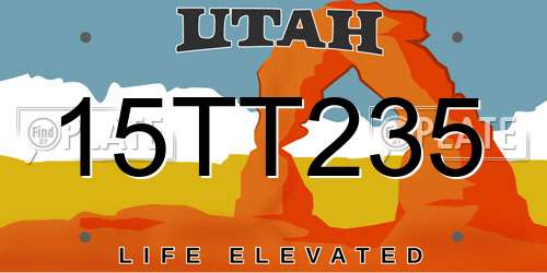 15TT235 Utah License Plate