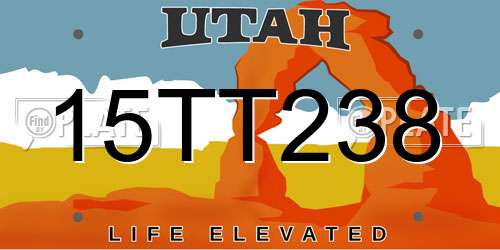 15TT238 Utah License Plate