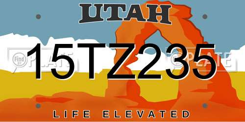 15TZ235 Utah License Plate
