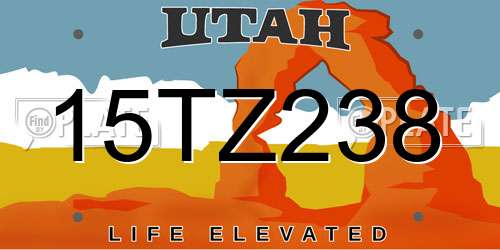 15TZ238 Utah License Plate