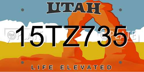 15TZ735 Utah License Plate