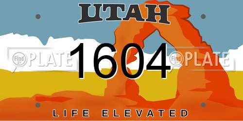 1604 Utah License Plate