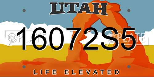 16072S5 Utah License Plate