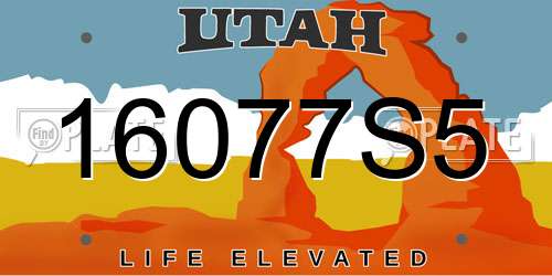16077S5 Utah License Plate