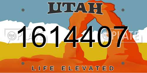 1614407 Utah License Plate