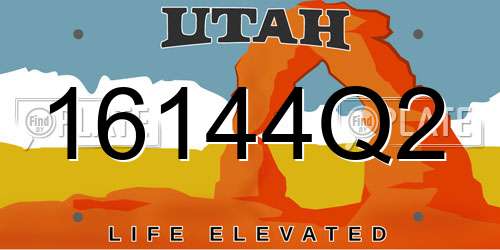 16144Q2 Utah License Plate