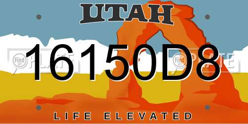 16150D8 Utah License Plate
