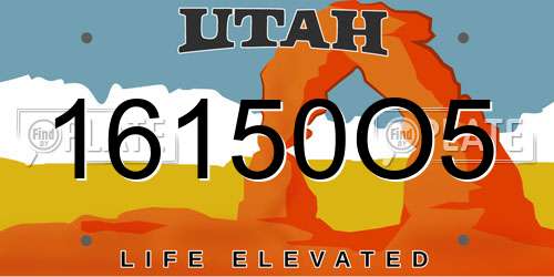 16150O5 Utah License Plate
