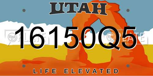 16150Q5 Utah License Plate