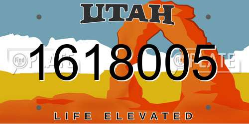 1618005 Utah License Plate
