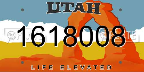 1618008 Utah License Plate