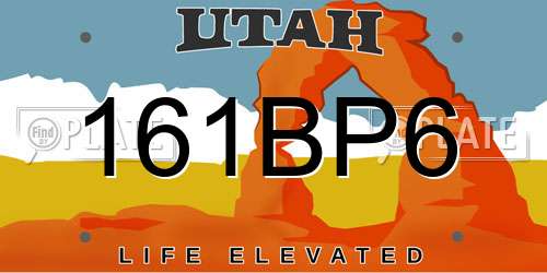 161BP6 Utah License Plate