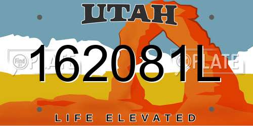 162081L Utah License Plate