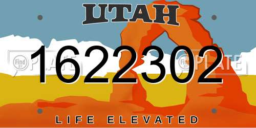 1622302 Utah License Plate