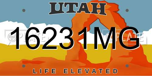 16231MG Utah License Plate