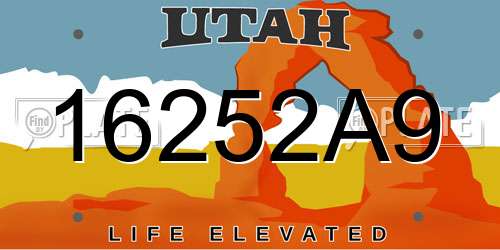 16252A9 Utah License Plate