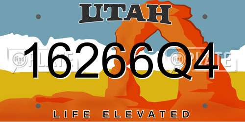 16266Q4 Utah License Plate