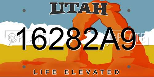 16282A9 Utah License Plate