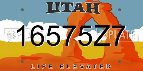 16575Z7 Utah License Plate