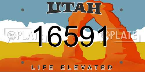 16591 Utah License Plate