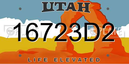 16723D2 Utah License Plate