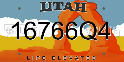 16766Q4 Utah License Plate