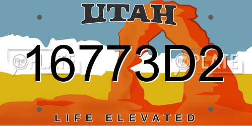 16773D2 Utah License Plate