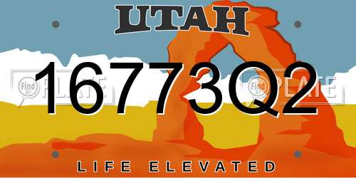 16773Q2 Utah License Plate