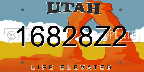 16828Z2 Utah License Plate